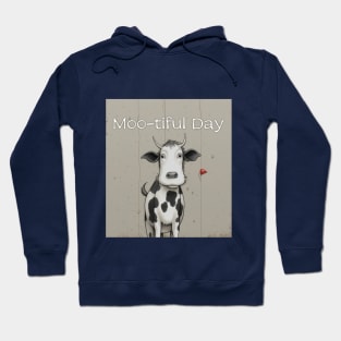 Cartoon Cow Moo-tiful Day Hoodie